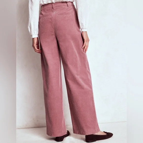 Boden Belgravia wide Leg Corduroy Pants In Blushing Rose Size 6 - Picture 2 of 16